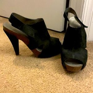 Black velvet heels